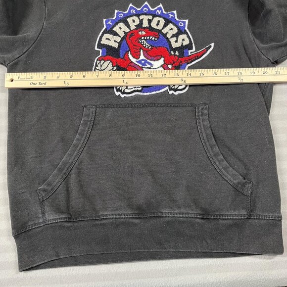 Toronto Raptors Hoodie Sweatshirt Mens Black NBA Basketball Throwback Big Logo - Picture 4 of 10